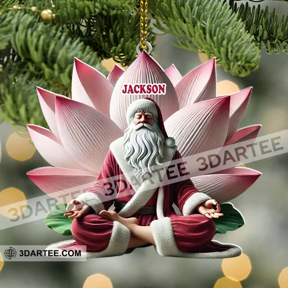 Custom Name Yoga Santa Ornament Yogi Christmas Gift