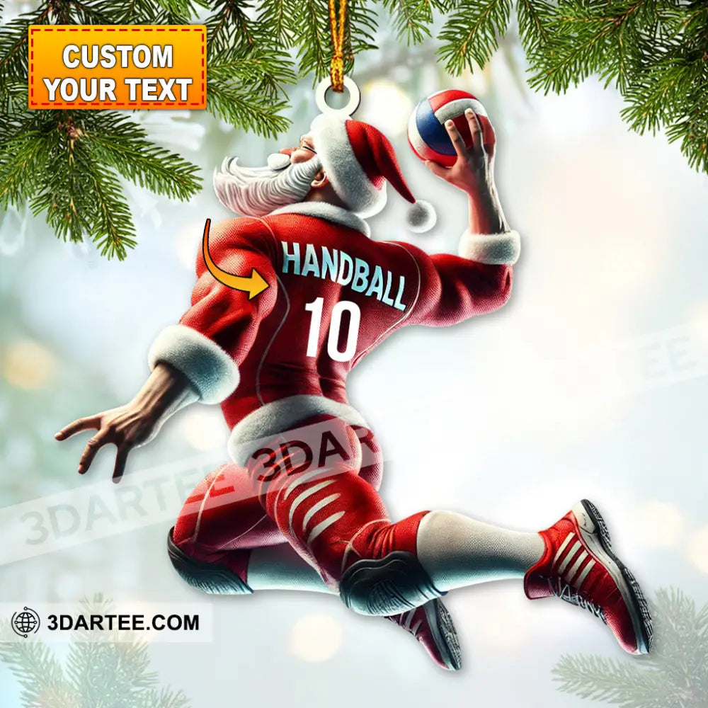 Custom Number Handball Santa Ornament Christmas Gift For Lover