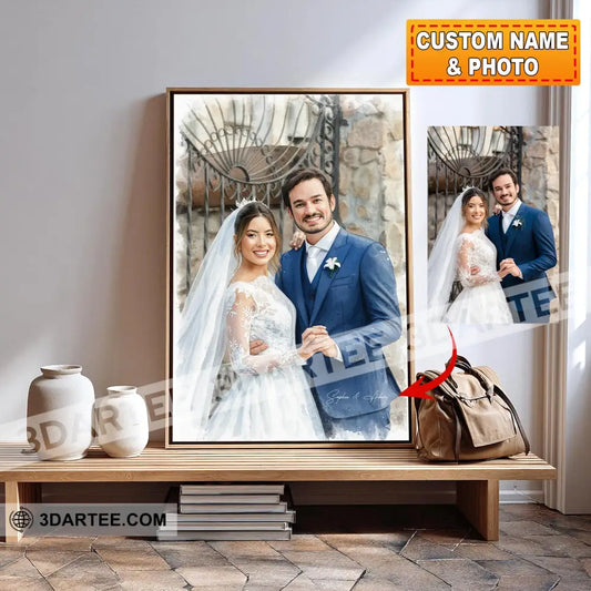 Custom Photo And Text Design Home Decor Gift Personalized Canvas Personalized Poster Poster / 12’’ x 8’’