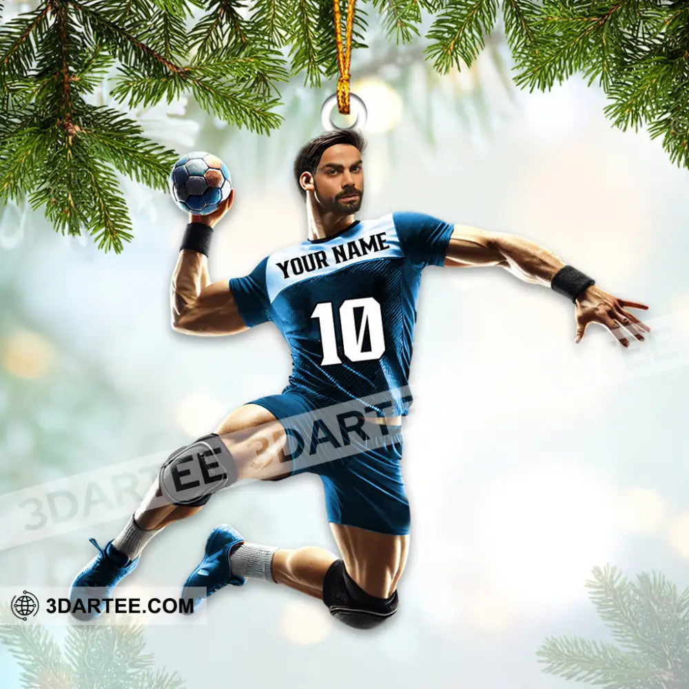 Custom Photo Name And Number Handball Ornament Christmas Gift Decoration