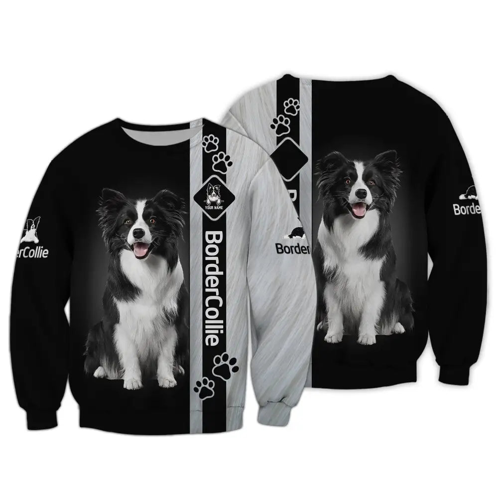 Custom Unisex Shirt Border Collie T-Shirt For Pet Lovers Long Sleeve / S