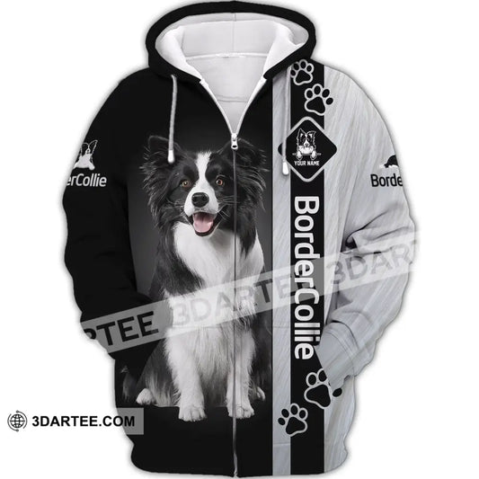 Custom Unisex Shirt Border Collie T-Shirt For Pet Lovers Zipper Hoodie / S