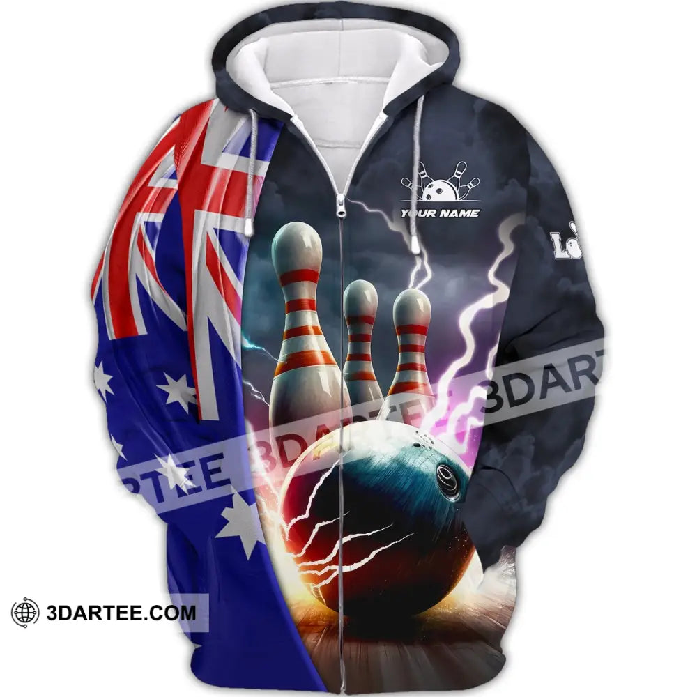 Custom Unisex Shirt Bowling Australia Polo T-Shirt For Lovers Zipper Hoodie / S