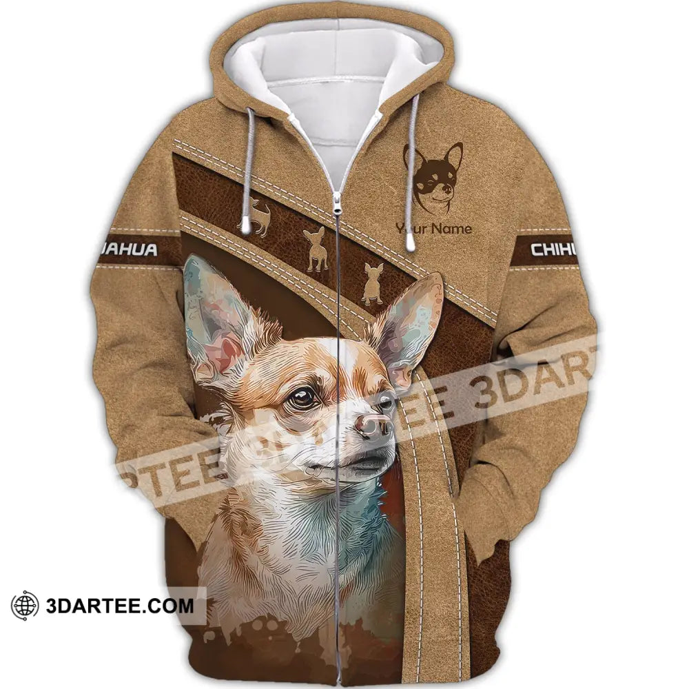 Custom Unisex Shirt Chihuahua T-Shirt For Dog Lovers Zipper Hoodie / S