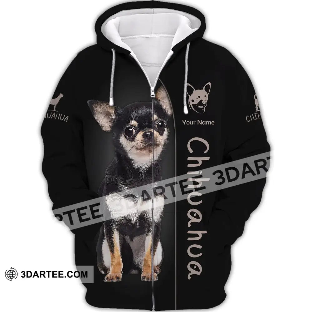 Custom Unisex Shirt Chihuahua T-Shirt For Pet Lovers Zipper Hoodie / S