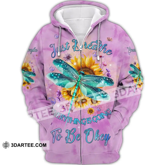 Custom Unisex Shirt Dragonflies Love And Peace In Loving Memory Apparel Zipper Hoodie / S T-Shirt