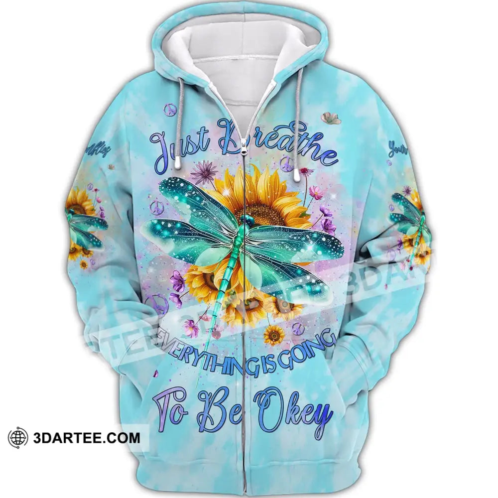 Custom Unisex Shirt Dragonflies Love And Peace In Loving Memory Apparel Zipper Hoodie / S T-Shirt