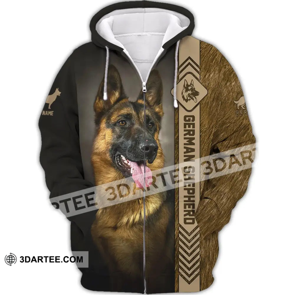 Custom Unisex Shirt German Shepherd T-Shirt For Pet Lovers Zipper Hoodie / S