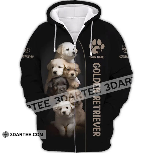 Custom Unisex Shirt Golden Retriever T-Shirt For Pet Lovers Zipper Hoodie / S