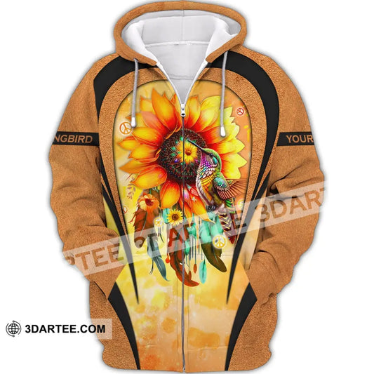 Custom Unisex Shirt Hippie Life Sunflower Whisper Words Of Wisdom Zipper Hoodie / S T-Shirt