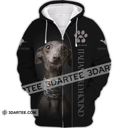 Custom Unisex Shirt Italian Greyhound T-Shirt For Pet Lovers Zipper Hoodie / S