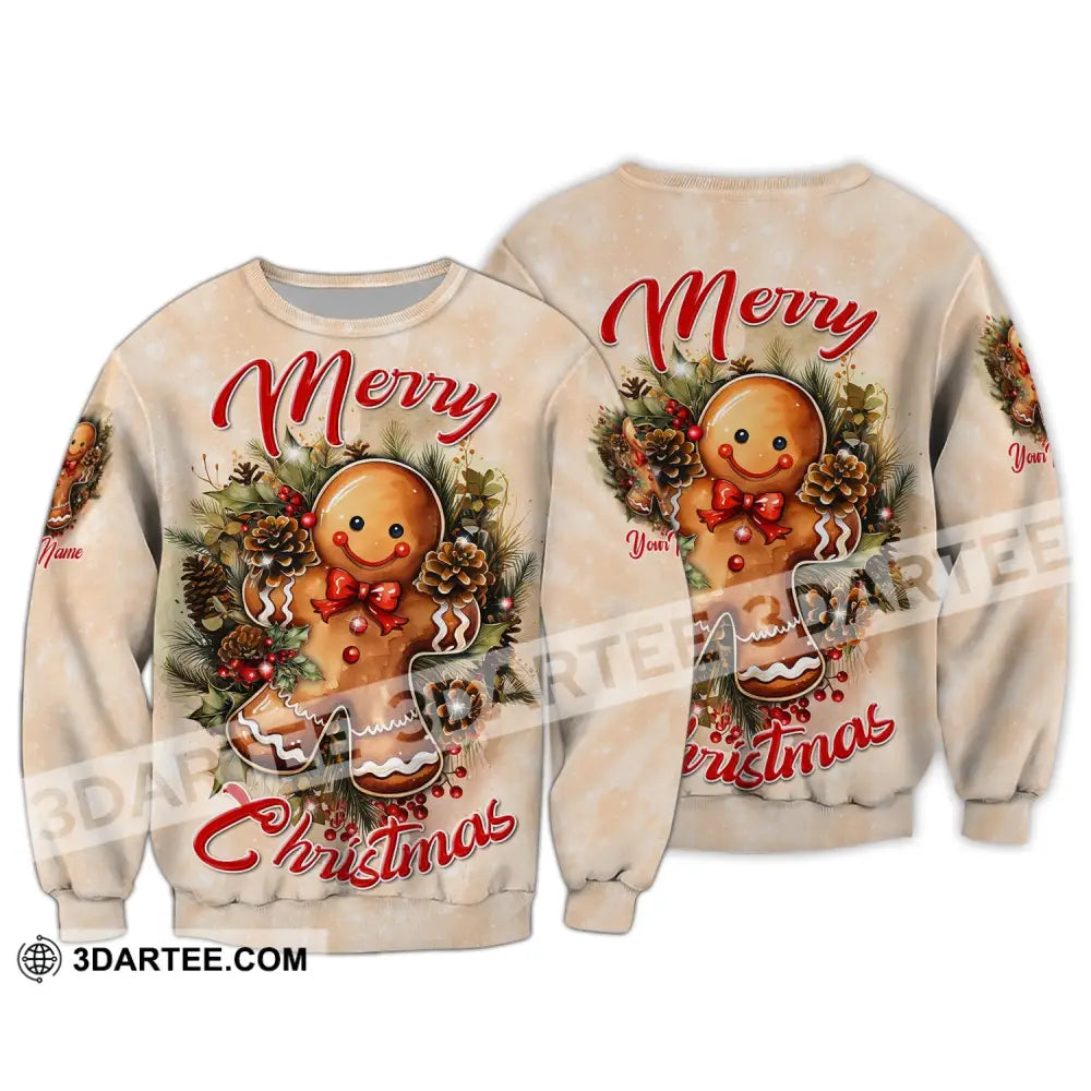 Custom Unisex Shirt Merry Christmas Ginger Hoodie For Long Sleeve / S T-Shirt