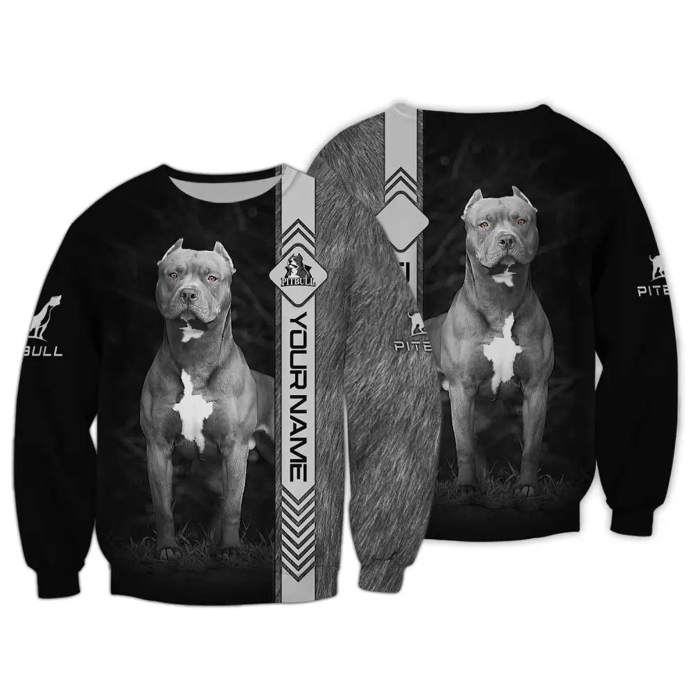 Custom Unisex Shirt Pit Bull T-Shirt For Pet Lovers Long Sleeve / S