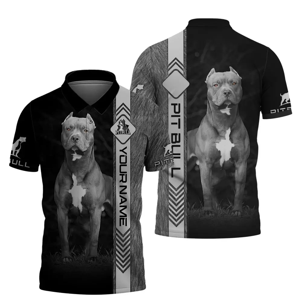 Custom Unisex Shirt Pit Bull T-Shirt For Pet Lovers Polo / S