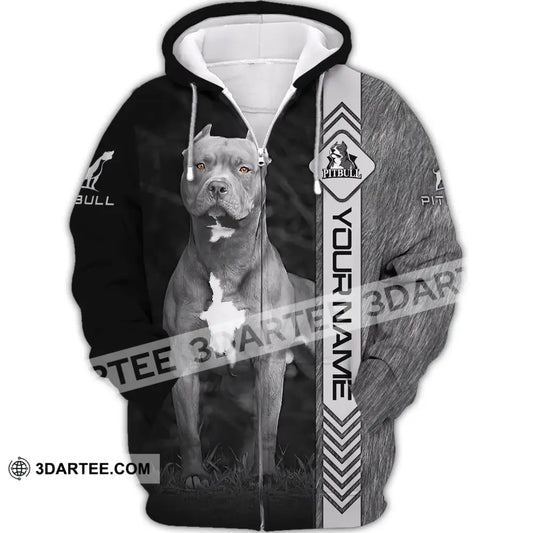 Custom Unisex Shirt Pit Bull T-Shirt For Pet Lovers Zipper Hoodie / S