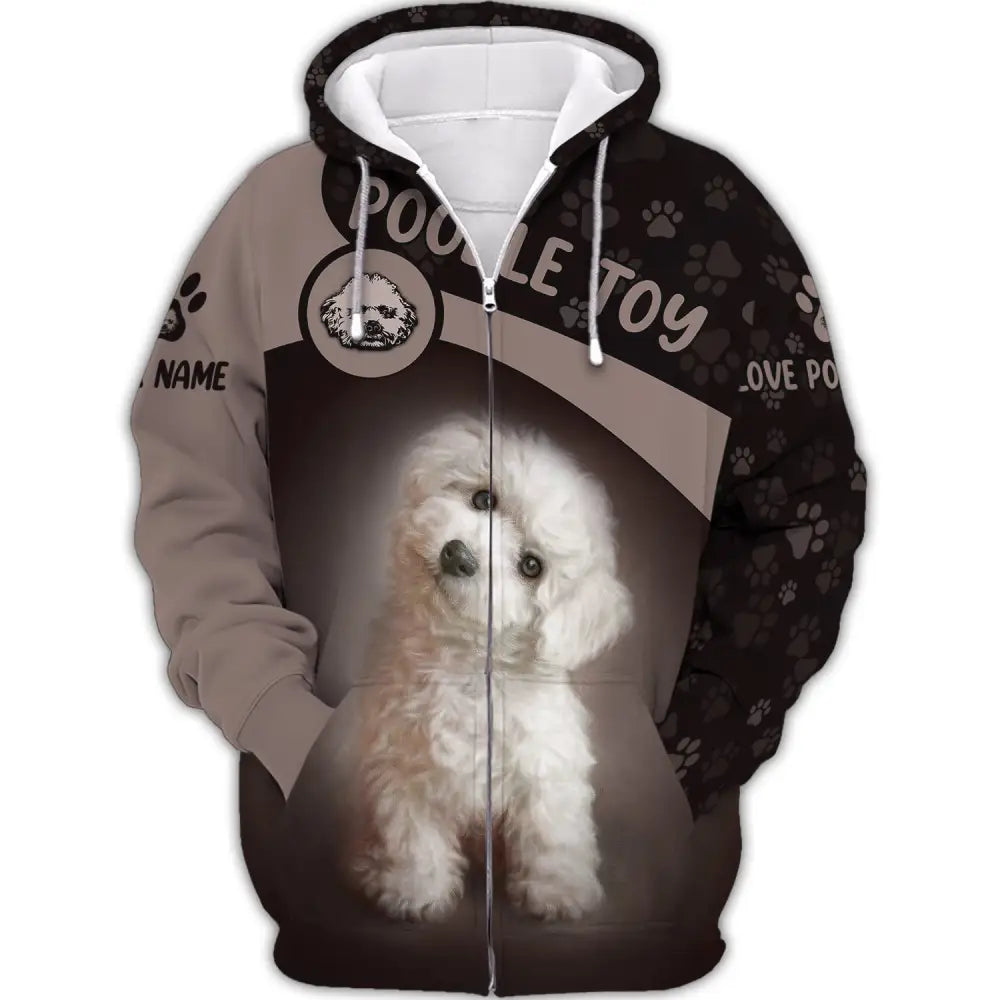 Custom Unisex Shirt Poodle Toy T-Shirt For Pet Lovers Zipper Hoodie / S