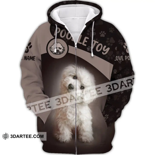 Custom Unisex Shirt Poodle Toy T-Shirt For Pet Lovers Zipper Hoodie / S