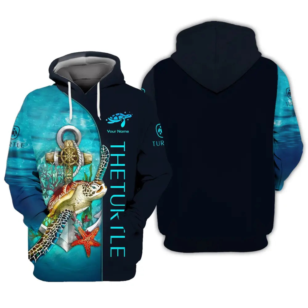 Custom Unisex Shirt Turtle Sea Animal T-Shirt For Lover Hoodie / S
