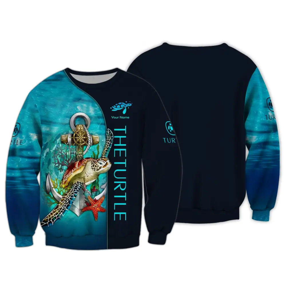 Custom Unisex Shirt Turtle Sea Animal T-Shirt For Lover Long Sleeve / S