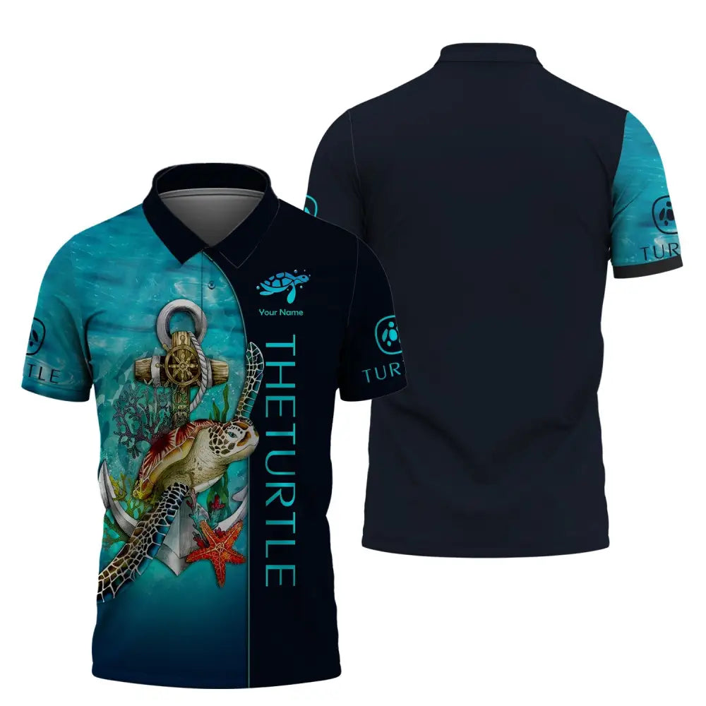 Custom Unisex Shirt Turtle Sea Animal T-Shirt For Lover Polo / S