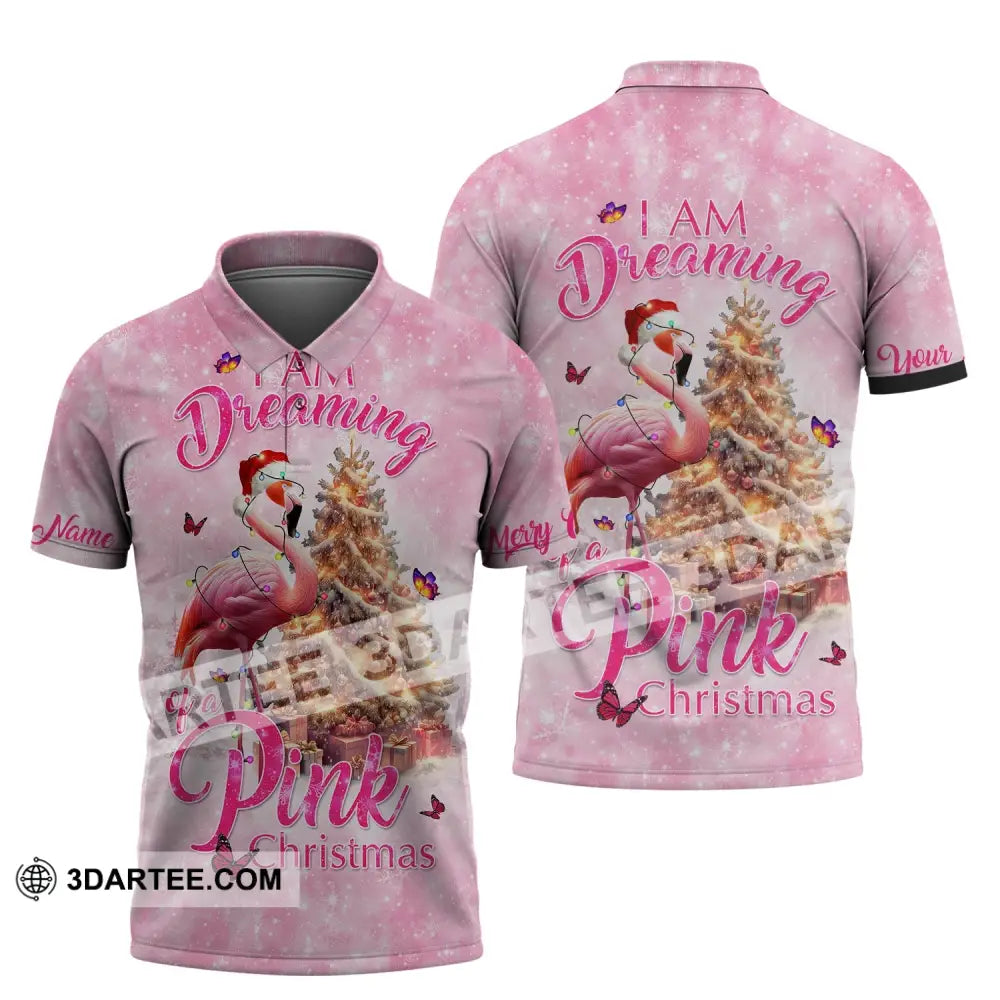 Custom Woman Shirt Flamingo Christmas Hoodie For Polo / S T-Shirt