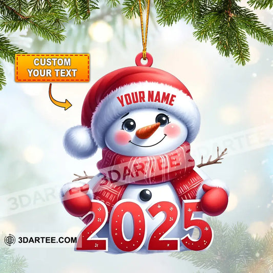 Cute Snowman 2025 Christmas Ornament Personalized Ornament 3.54’’ / 1 Ornament Ornament