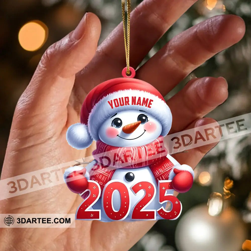 Cute Snowman 2025 Christmas Ornament Personalized Ornament Ornament