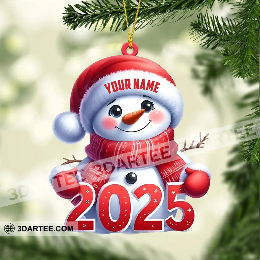 Cute Snowman 2025 Christmas Ornament Personalized Ornament Ornament