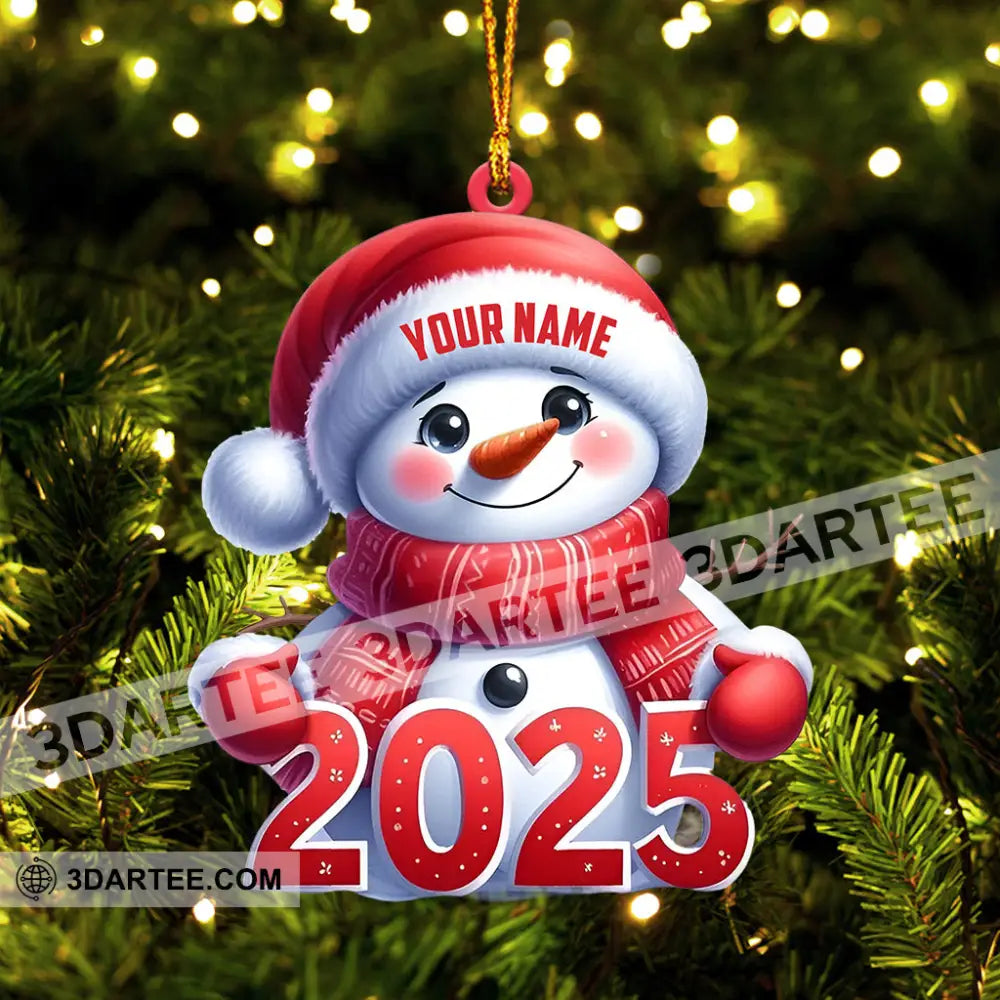 Cute Snowman 2025 Christmas Ornament Personalized Ornament Ornament