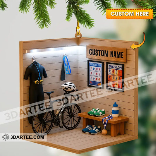 Cyclist Corner Home Decor Christmas Ornament Personalized Ornament 3.54’’ / 1 Ornament Ornament