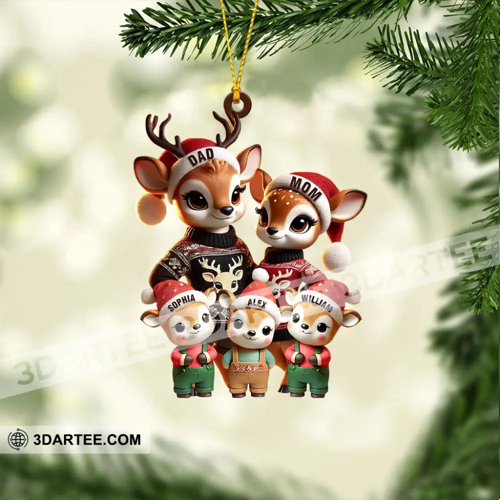 Deer Family Decor Christmas Ornament Personalized Ornament Ornament