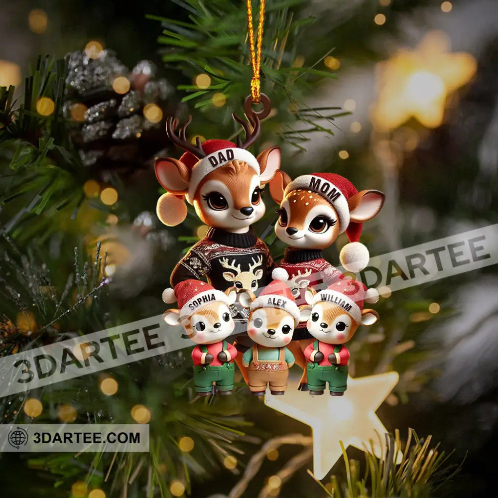 Deer Family Decor Christmas Ornament Personalized Ornament Ornament