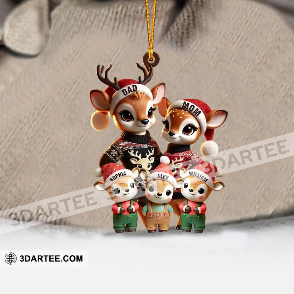 Deer Family Decor Christmas Ornament Personalized Ornament Ornament