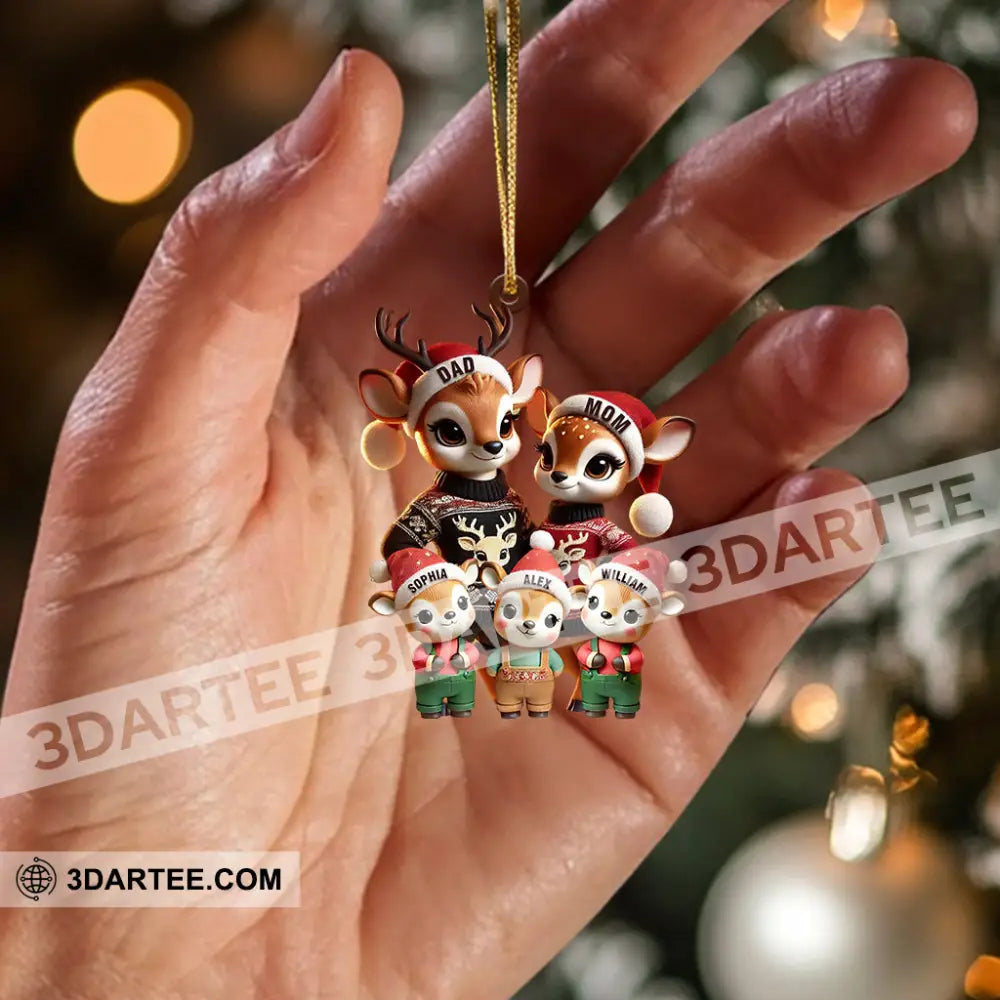 Deer Family Decor Christmas Ornament Personalized Ornament Ornament