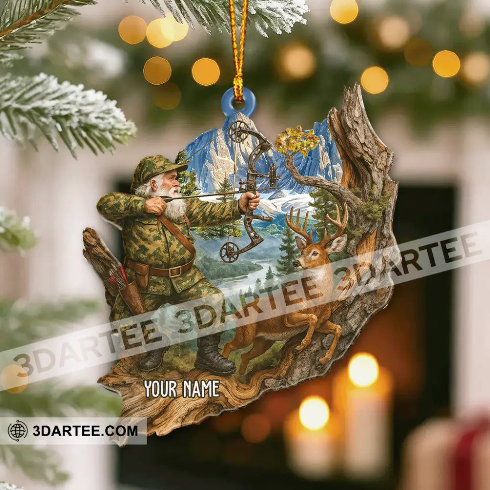 Deer Hunting Santa Home Decor Christmas Ornament Personalized Ornament Ornament