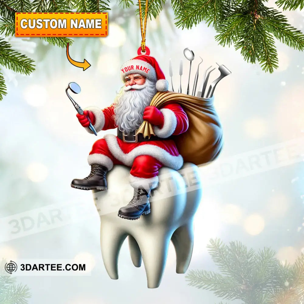 Dentist Santa Home Decor Christmas Ornament Personalized Ornament 3.54’’ / 1 Ornament Ornament