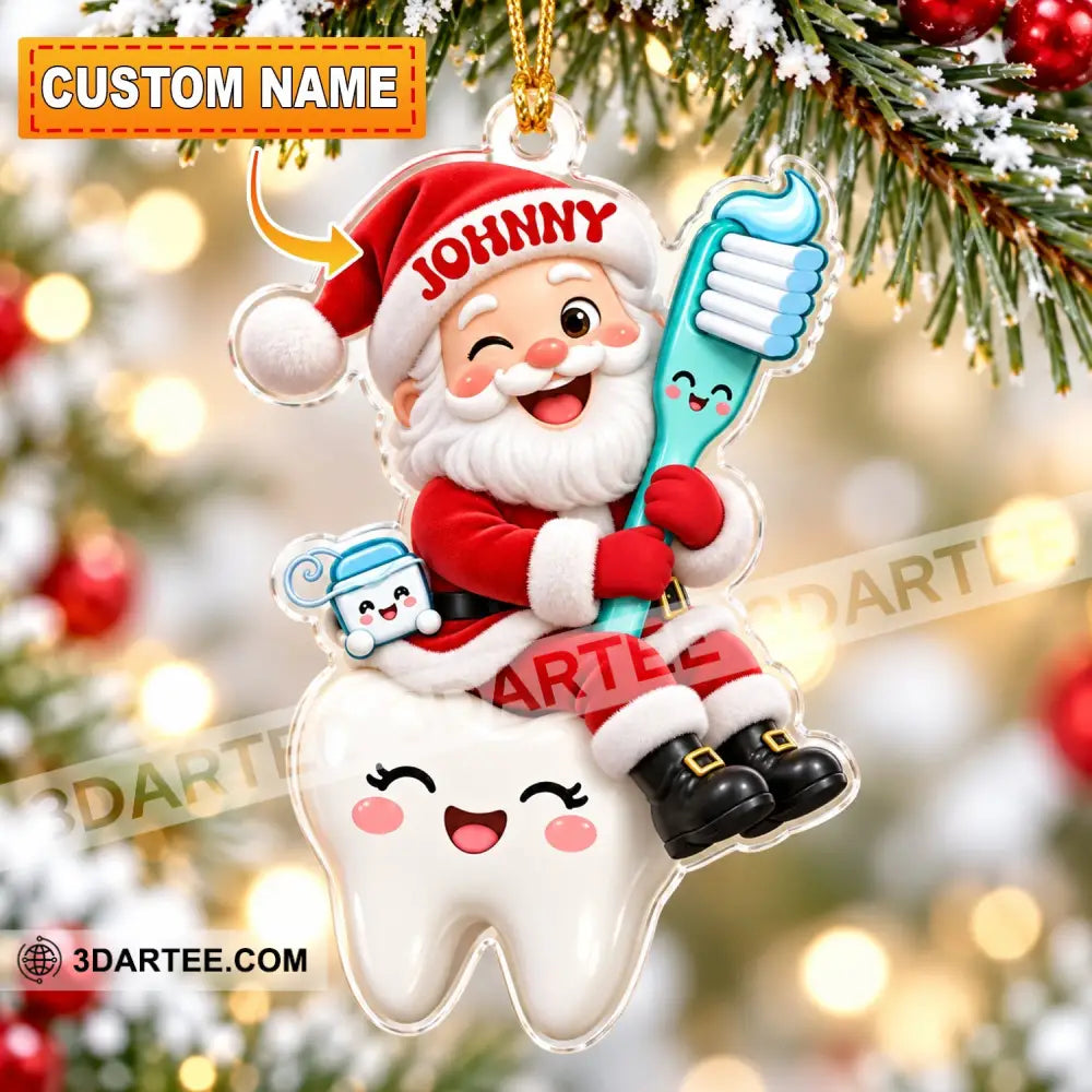 Dentist Santa Home Decor Christmas Ornament Personalized Ornament - 3.54’’ / 1 Ornament - Ornament
