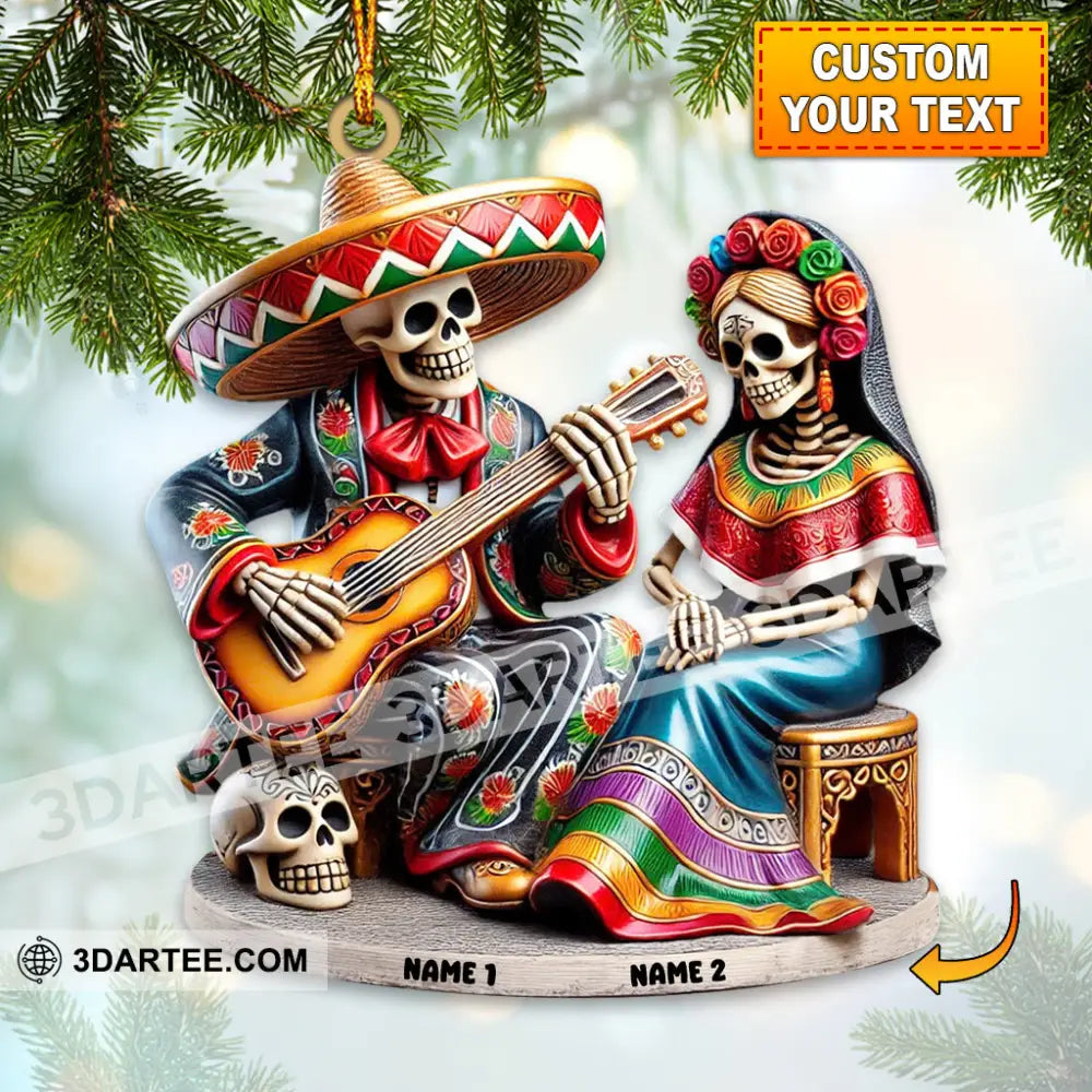 Dia De Los Muertos Home Decor Christmas Ornament Personalized Ornament 3.54’’ / 1 Ornament Ornament