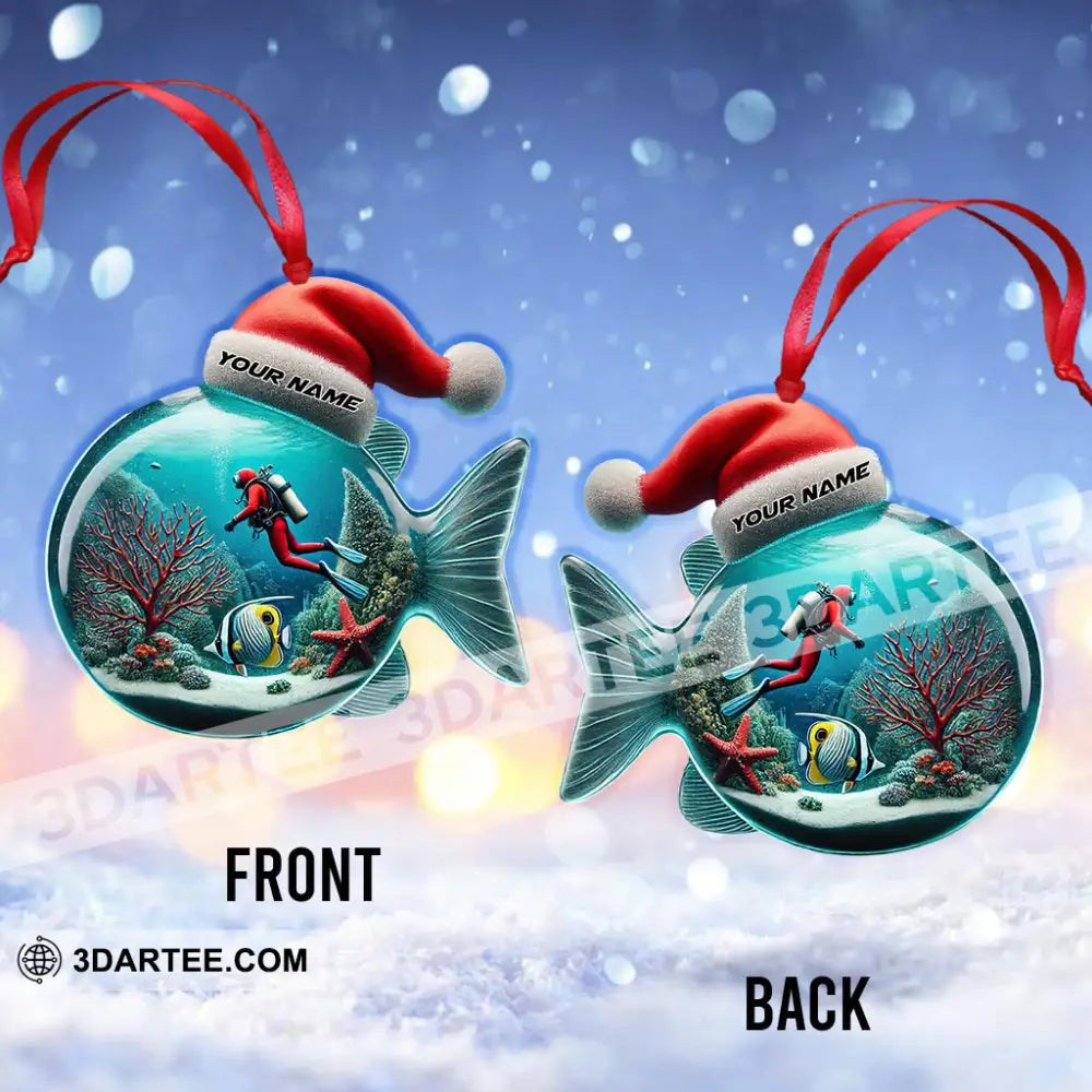 Diver Home Decor Christmas Ornament Personalized Ornament Ornament