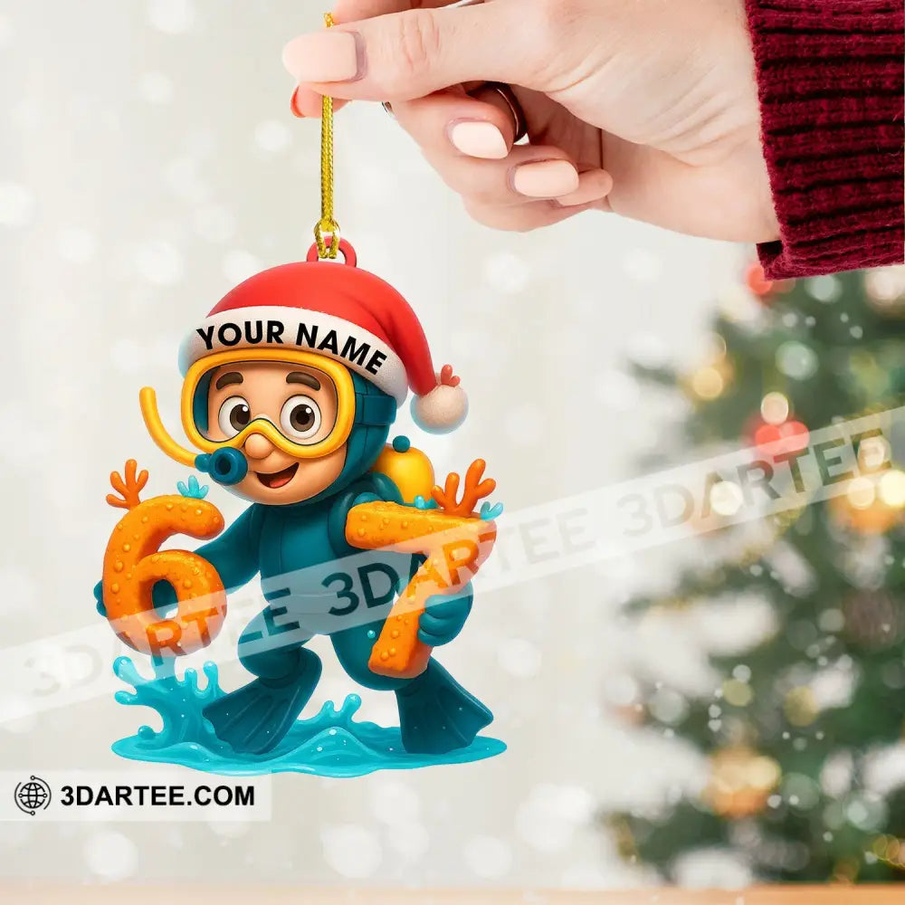 Diving Christmas Home Decor Christmas Ornament Personalized Ornament Ornament