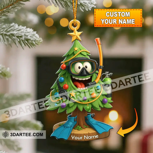 Diving Christmas Tree Home Decor Christmas Ornament Personalized Ornament 3.54’’ / 1 Ornament Ornament