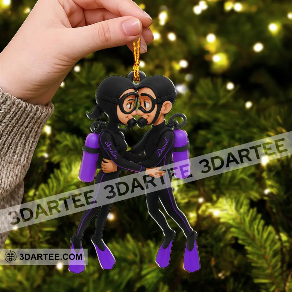 Diving Couple Home Decor Christmas Ornament Personalized Ornament Ornament
