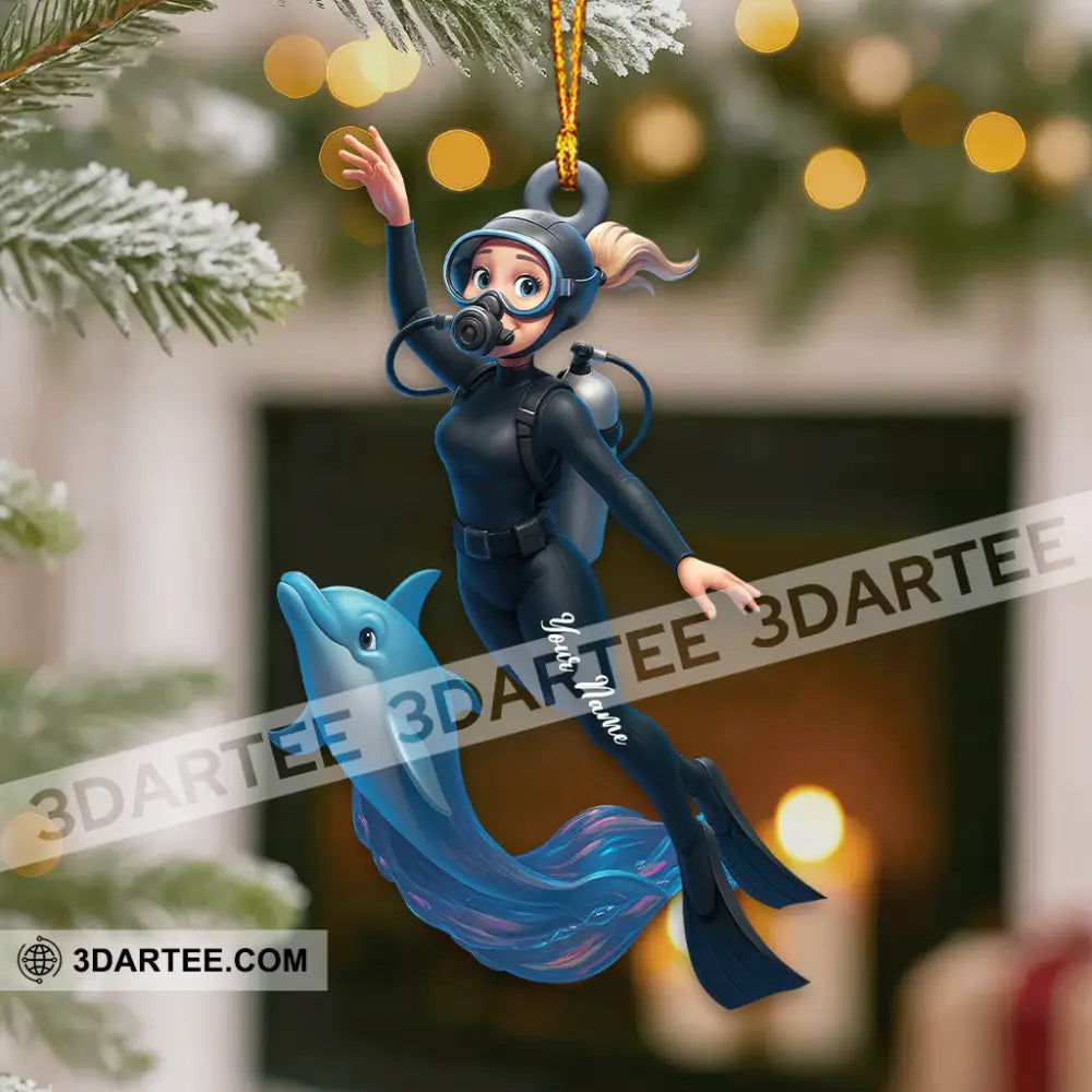 Diving Home Decor Christmas Ornament Personalized Ornament Ornament