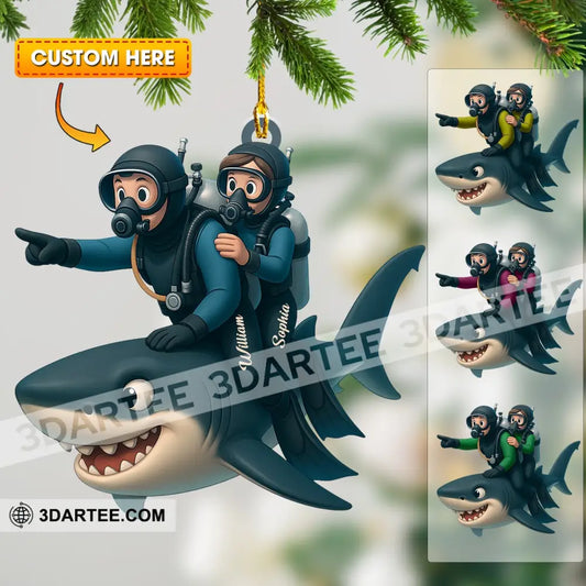 Diving Home Decor Christmas Ornament Personalized Ornament 3.54’’ / 1 Ornament Ornament