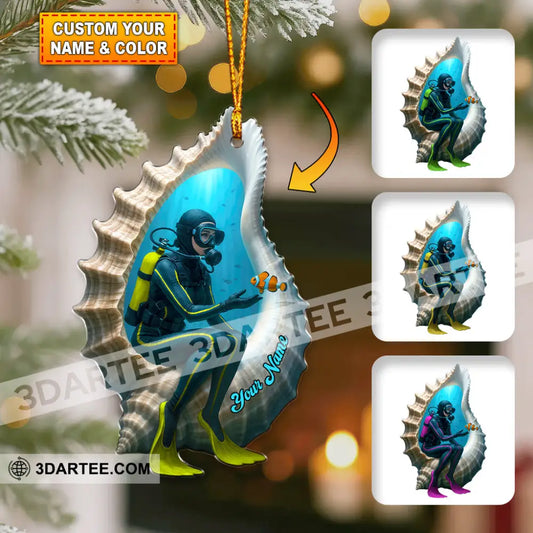 Diving Home Decor Christmas Ornament Personalized Ornament 3.54’’ / 1 Ornament Ornament
