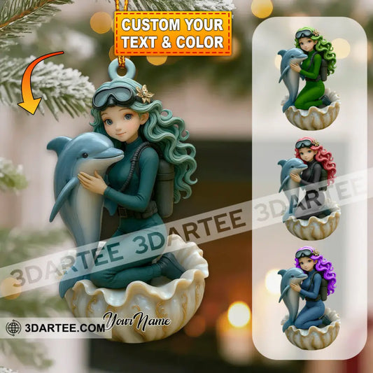 Diving Home Decor Christmas Ornament Personalized Ornament 3.54’’ / 1 Ornament Ornament