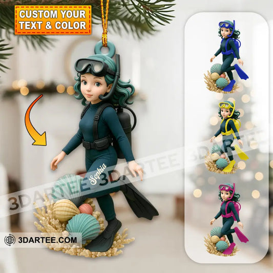 Diving Home Decor Christmas Ornament Personalized Ornament 3.54’’ / 1 Ornament Ornament