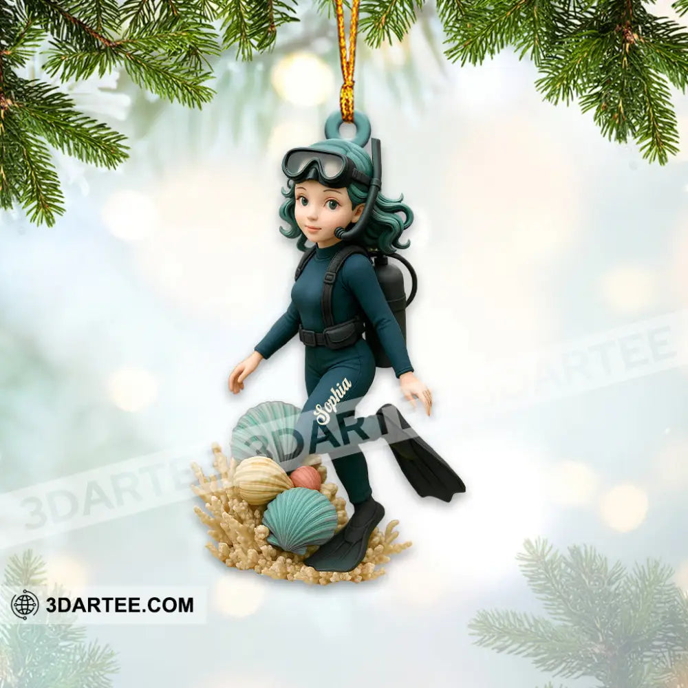 Diving Home Decor Christmas Ornament Personalized Ornament Ornament