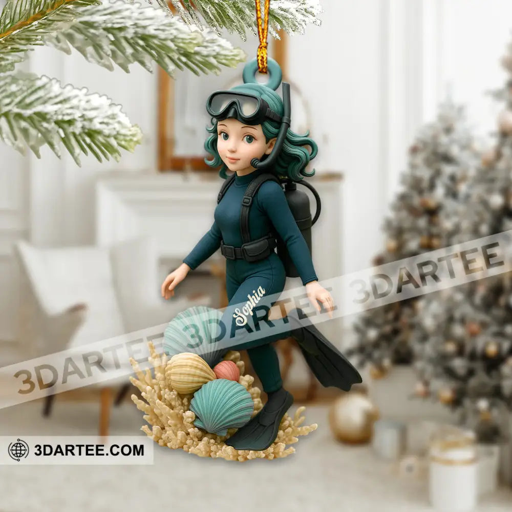 Diving Home Decor Christmas Ornament Personalized Ornament Ornament