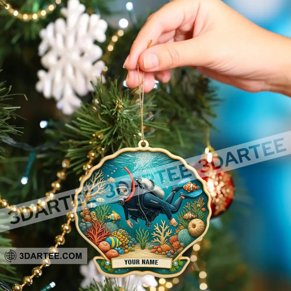 Diving Home Decor Christmas Ornament Personalized Ornament Ornament